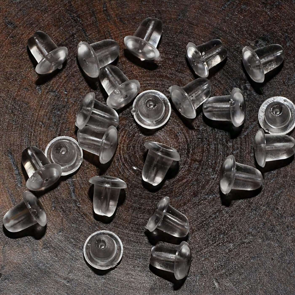 50PCS Earring Soft Backs Stoppers Replacement for Studs Or Secure Hook Earring