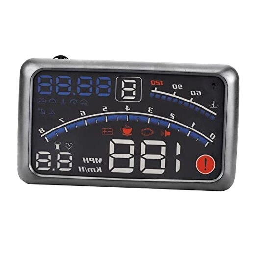Car HUD Digital Speedometer Windshield MPH KM h Speed Limit Warning Plug and