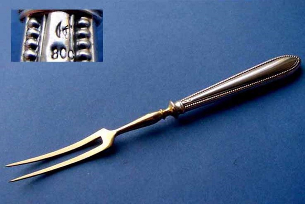 1. By 2. Fork/Serving Fork / Serving Fork, 800er Silver, XIX C.C202
