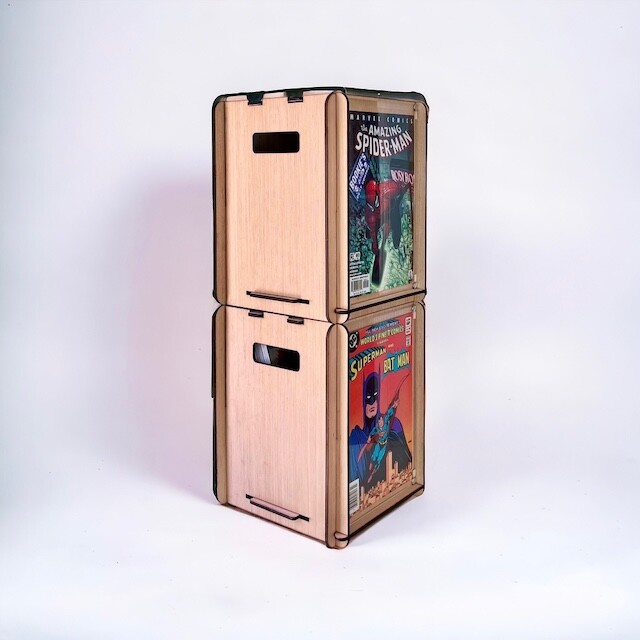 Compact Comic Storage Box - Smaller Than A Short Box - Fits Standard Bookcases