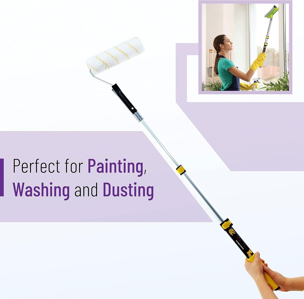 Paint Roller Extension Pole Aluminum Telescoping Handle 3 Ft Multi-Purpose