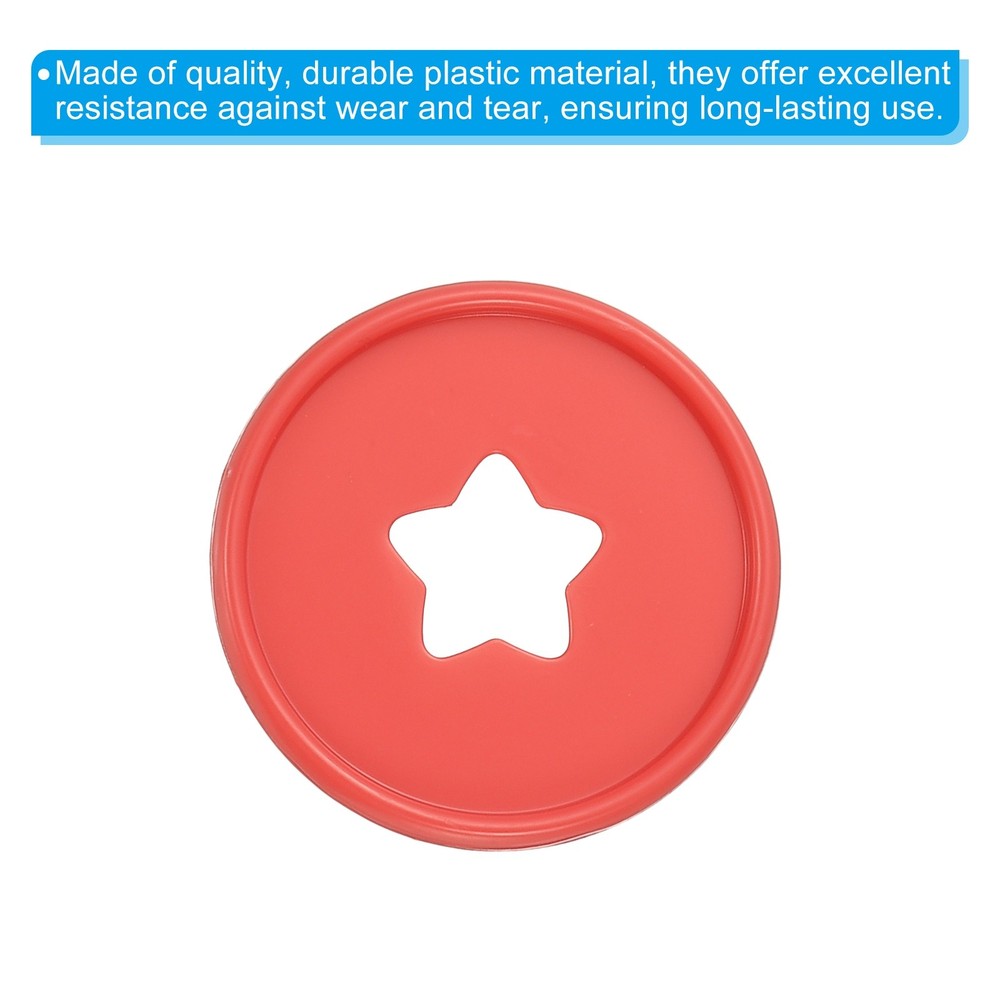 35mm Plastic Book Binding Discs, 33 Pack Expansion Discs Star, Red