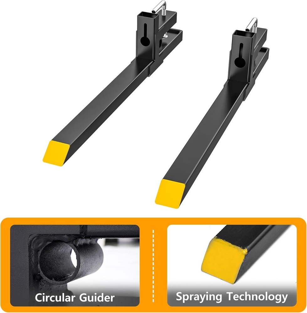 60" Clamp on Forks - Versatile Skid Steer Loader Attachments