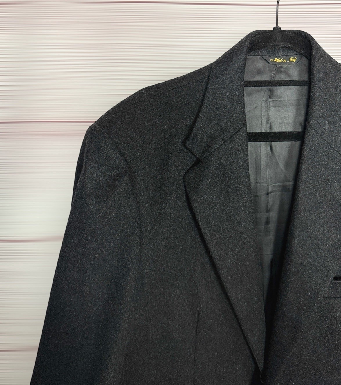 Louis Dell'Olio Cashmere Sport Coat Charcoal Blazer Vintage 42R Vintage Italy