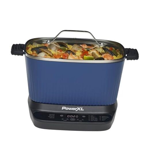 STIRMAX Midnight Blue 7.5 Quart Digital Multi-Cooker with Automatic Paddle to