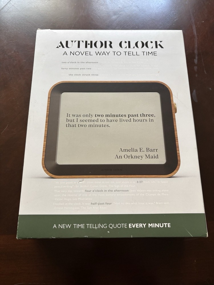 Author Clock Volume 2 New Open Box