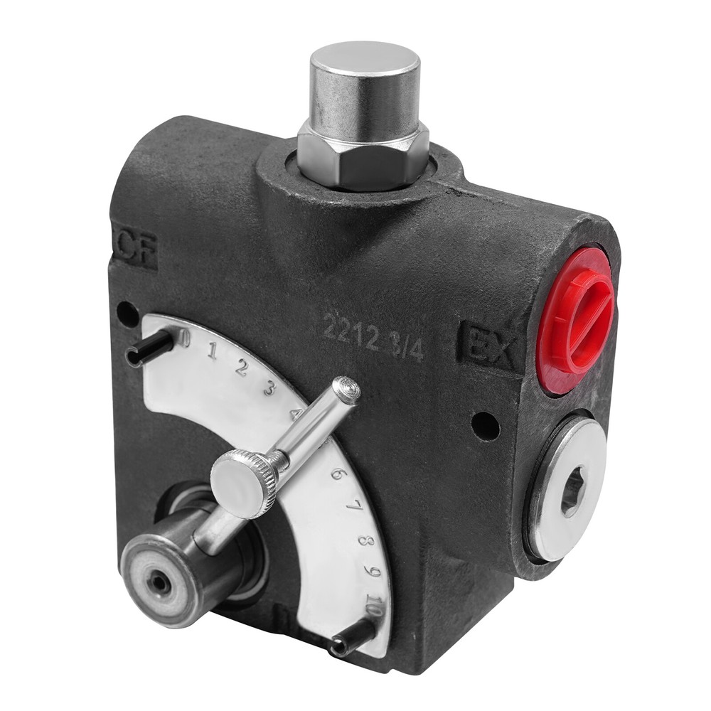 Hydraulic Adjustable Variable Flow Control Valve w/ Relief, 0-30 GPM, 3/4” NPT