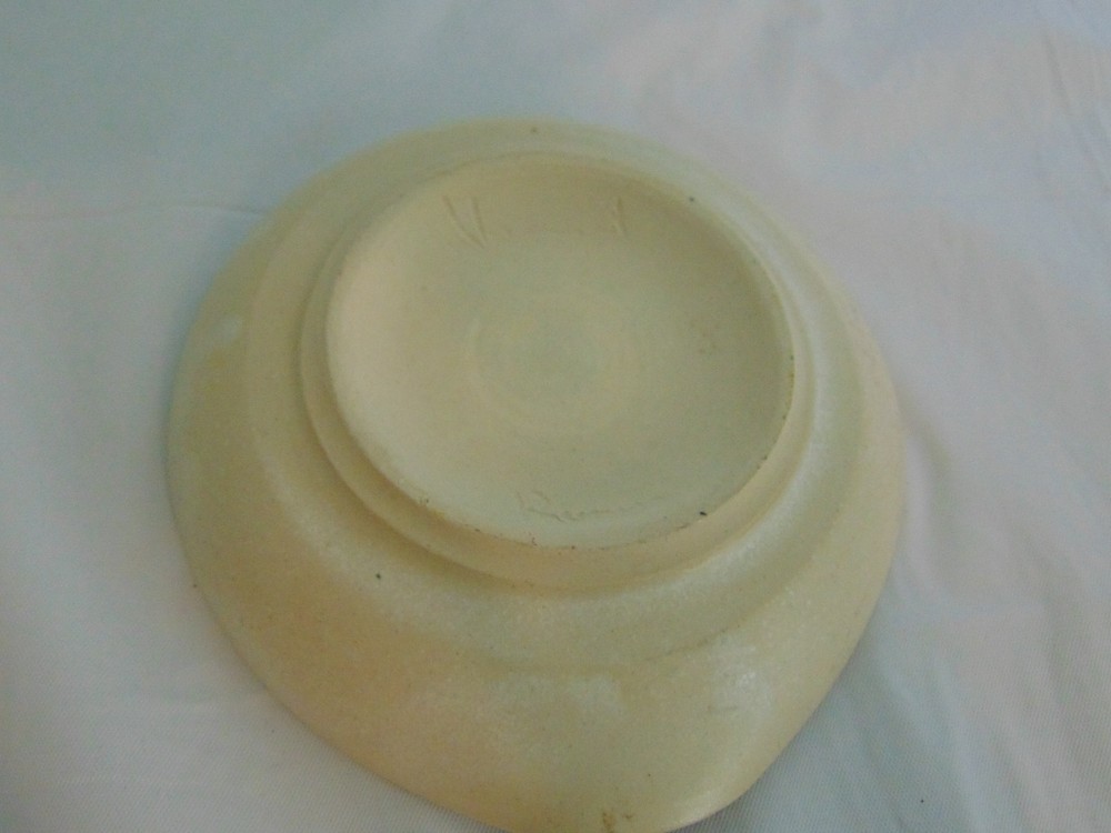 Small Clay Ashtray With A Blue Design