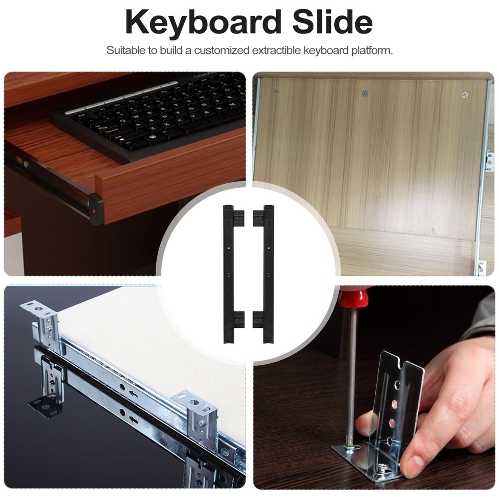 Under Desk Keyboard Tray Slide Adjustable Computer Rail System