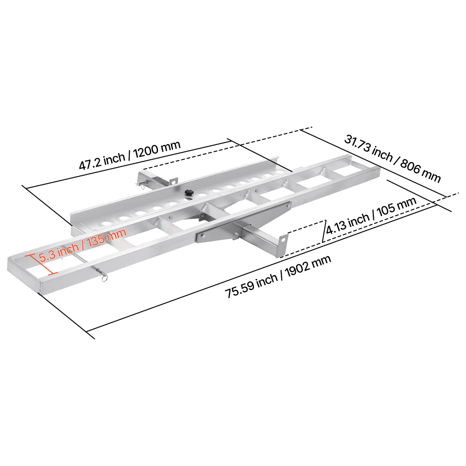 Uimoso Motorcycle Hitch Carrier with Ramp for Bikes and Scooters,400lbs Capacity