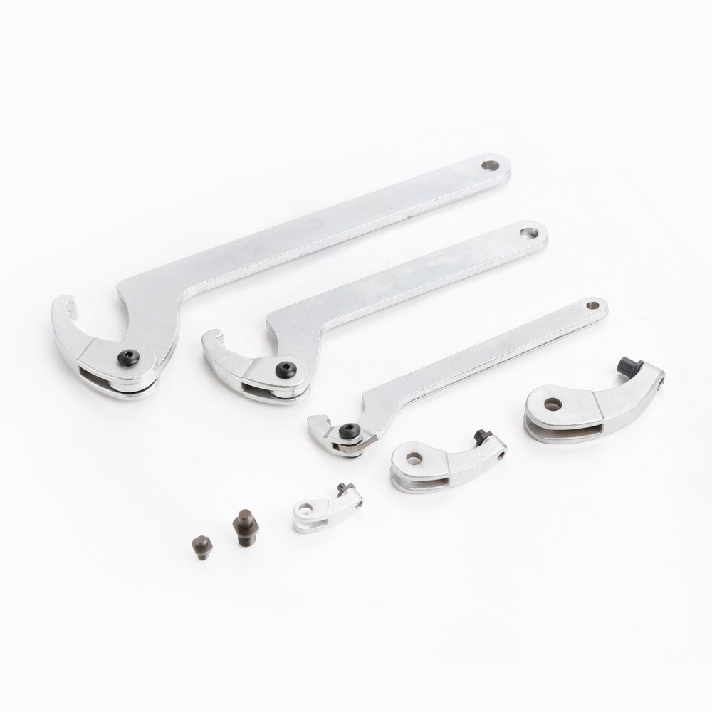 Adjustable Hook And Pin Wrench Tools Set With C Spanner Tool Kit 35- 120mm 8pc