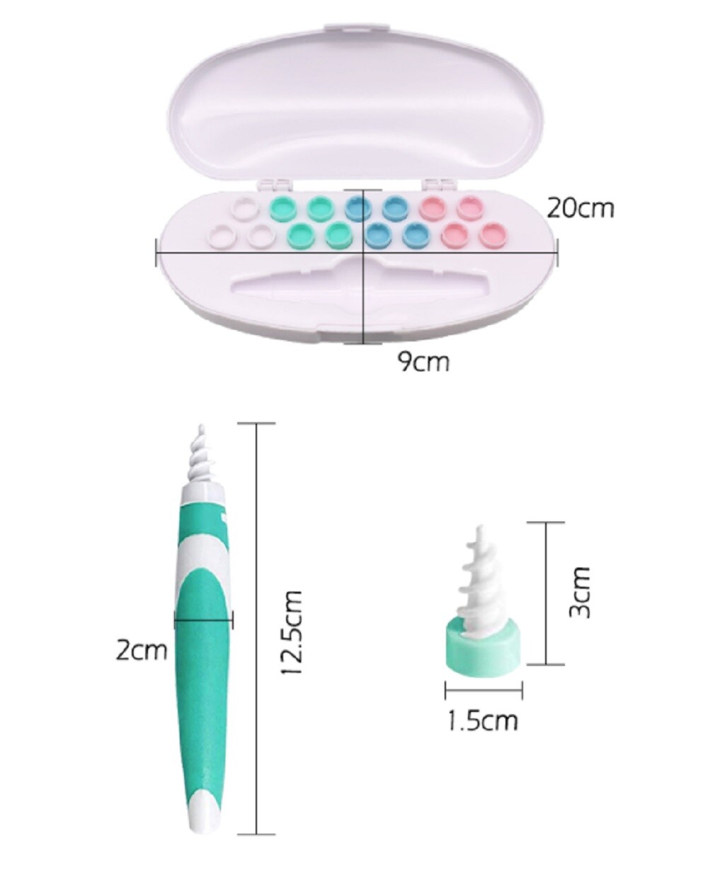 Ear Wax Removal Tool Cleaning Ear Wax Cleaner Q-Grips Ear Wax Remover 16 Tips US