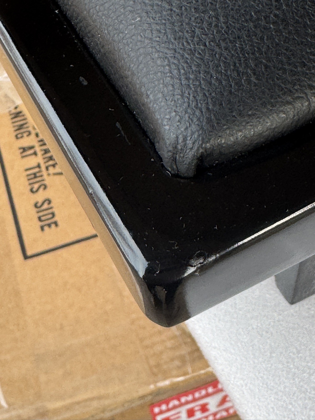 GENUINE LEATHER GRAND PIANO BENCH/STOOL/CHAIR with STORAGE-EBONY OPENED ITEM