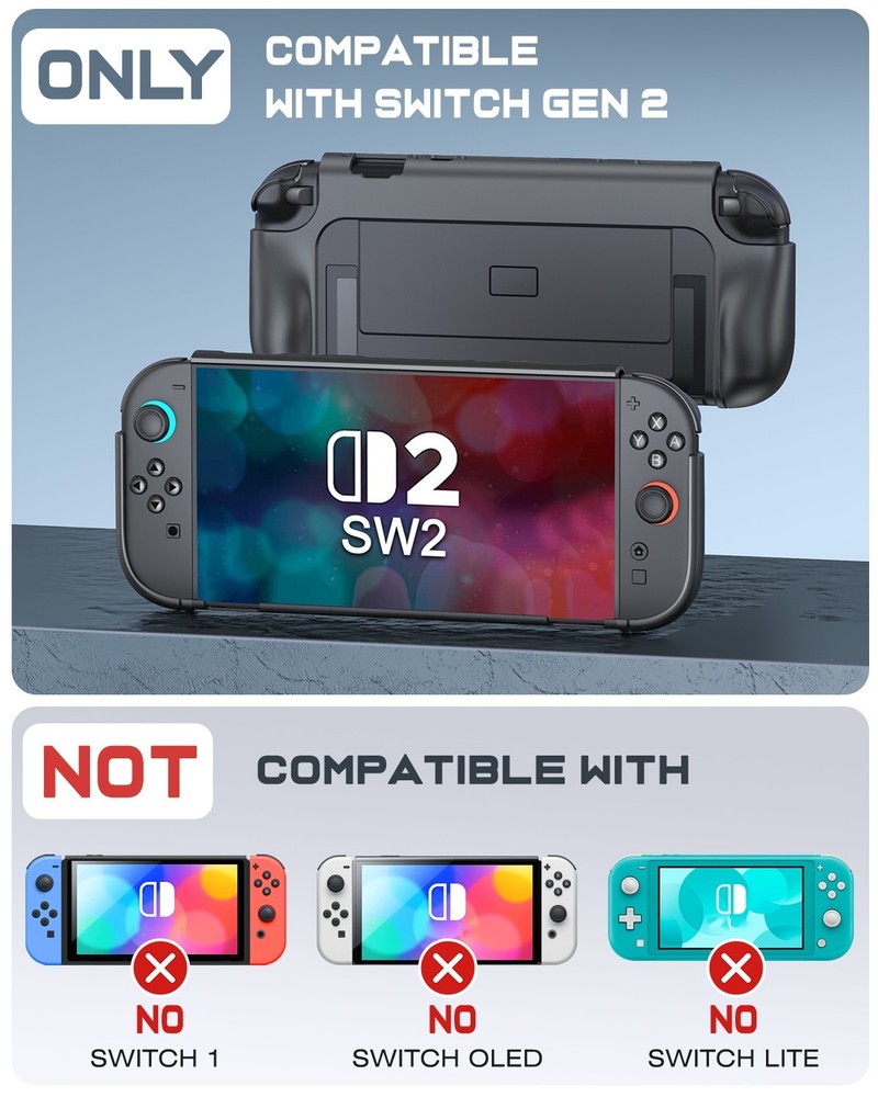 for Nintendo Switch 2 2025 Console Ergonomic Grip Dockable Protective Case