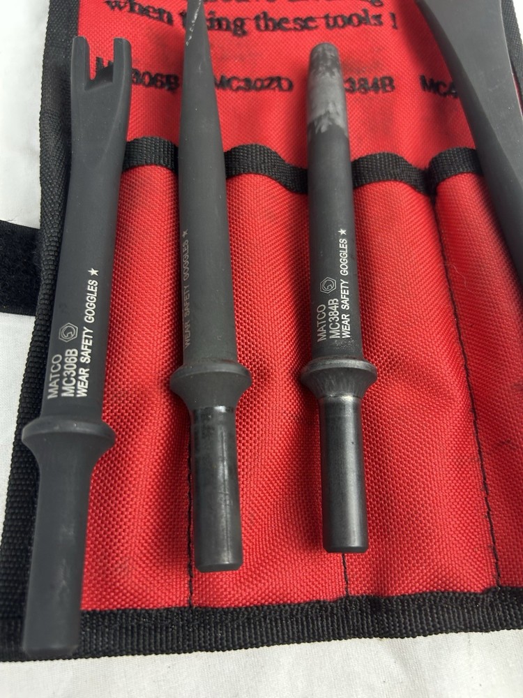 Mint Read Matco Tools 4 Piece Cutter, Chisel, Scraper and Punch Set Model AH4KA