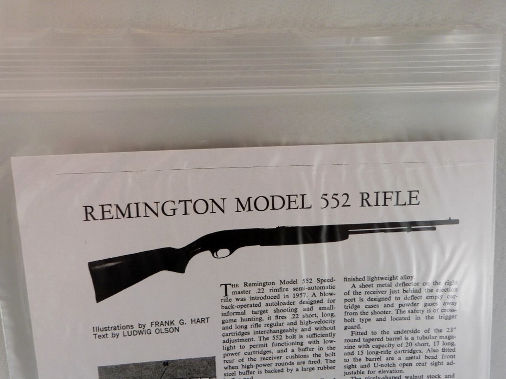 REMINGTON MODEL 552 RIFLE BREAK DOWN INSTRUCTION KIT a