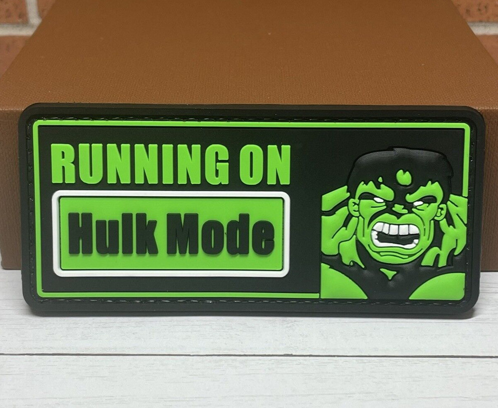PVC Patch - Running On Hulk Mode Patch - Tactical Morale Gun Hook Back Patch