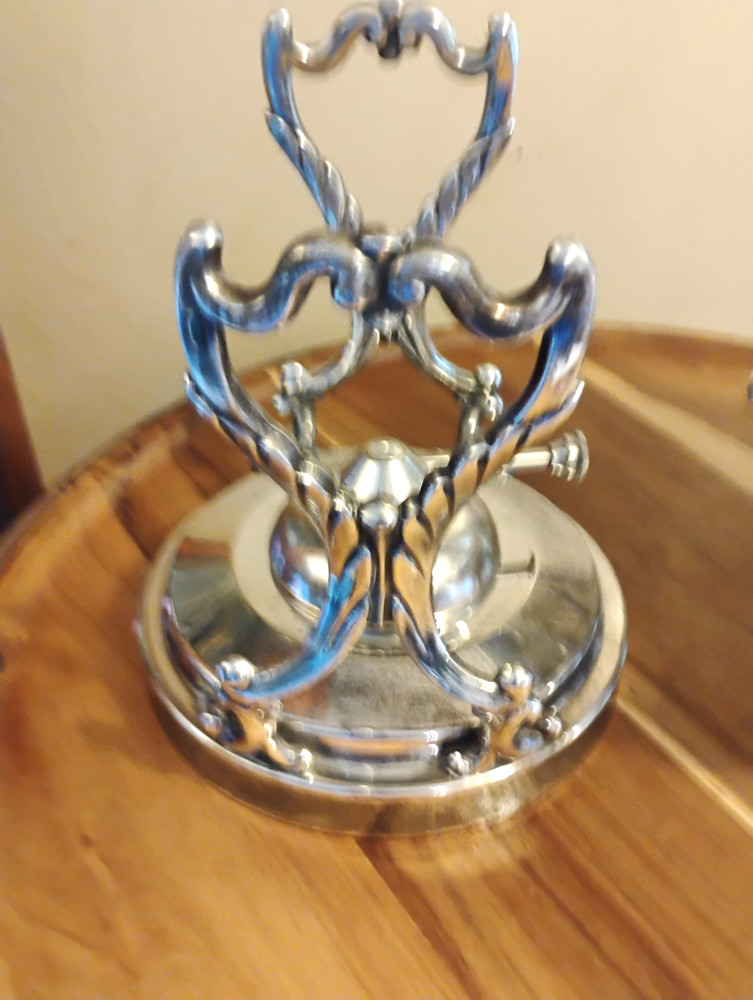 Birmingham Silverplate Over Copper Tilting Tea/Coffee Pot W/Stand & Warmer