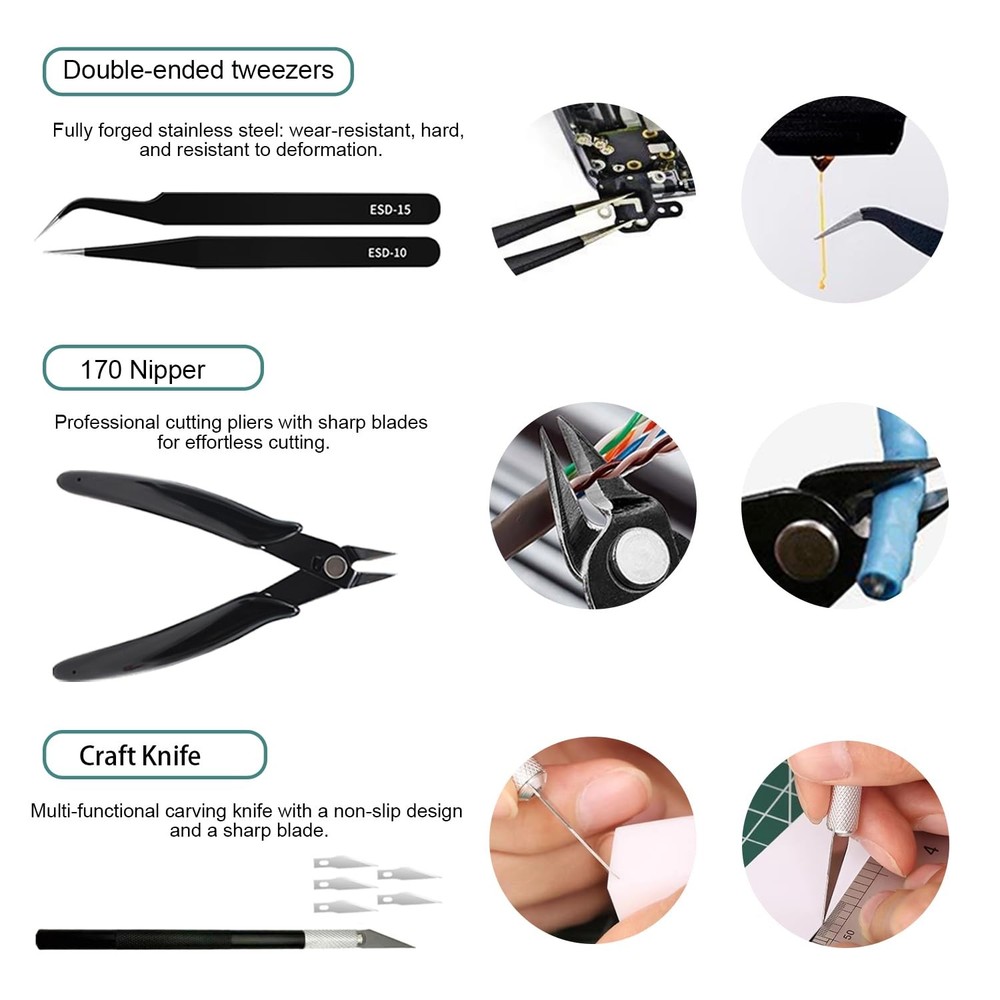 3D Printer Tool Kit, 32Pcs Printing Deburring Kit Box-2
