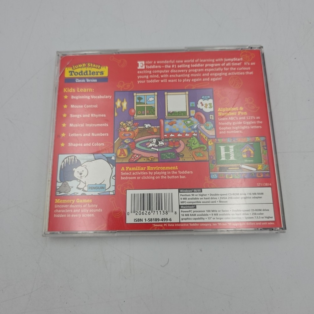 Jump Start Toddlers Classic Version Windows 98/95 PC CD-ROM
