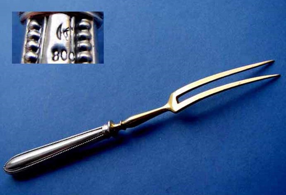1. By 2. Fork/Serving Fork / Serving Fork, 800er Silver, XIX C.C202