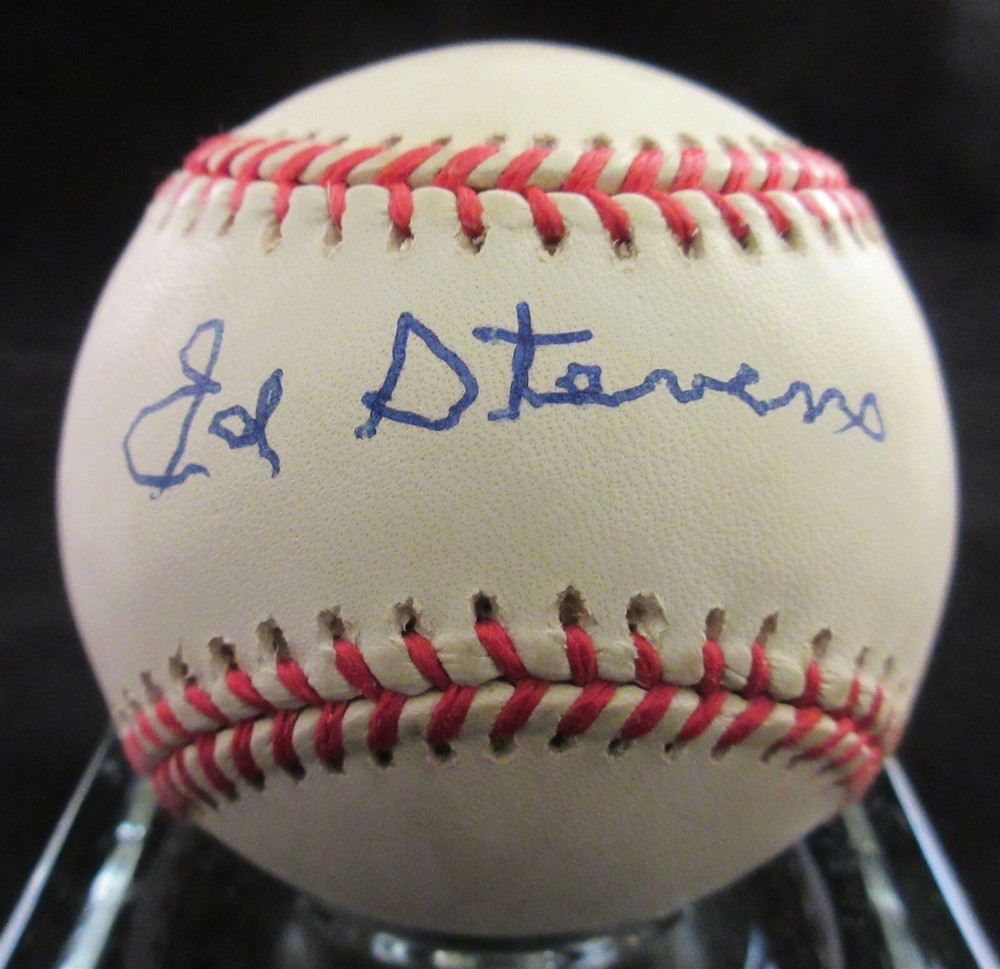 Ed Stevens Signed NL Baseball - Beckett BAS