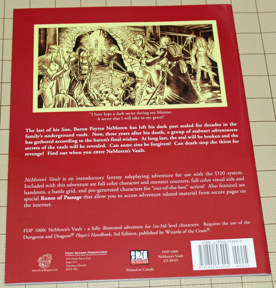 NEMOREN'S VAULT D20 D&D rpg Adventure MINT !!