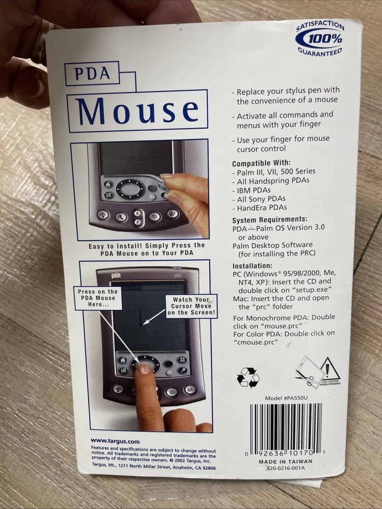Targus 2002 PDA Mouse Conversion Kit W Software Vintage Palm OS & More Rare!