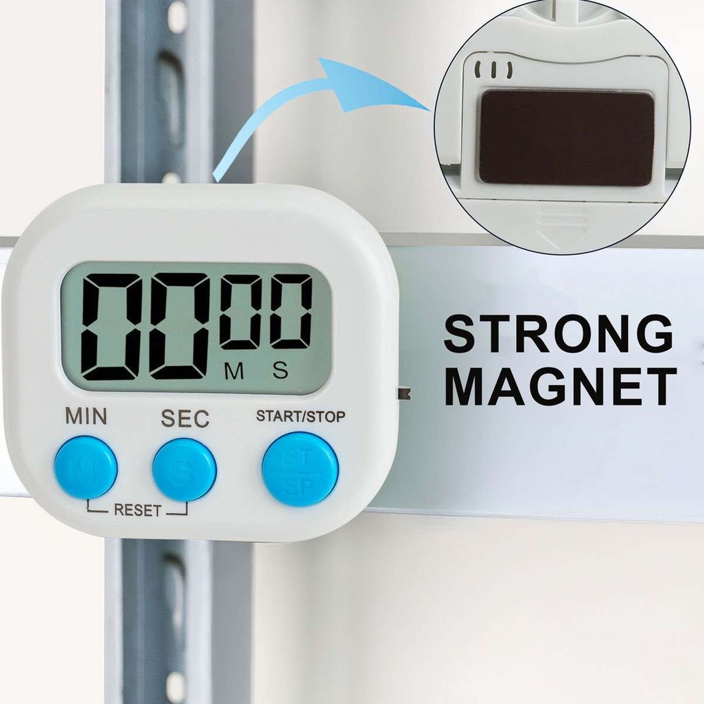 4x Digital Kitchen Timer Magnetic LCD Countdown Stopwatch With Stand Alarm Clock