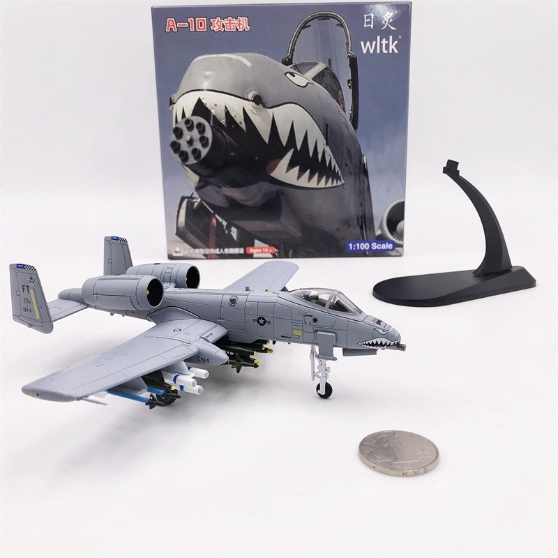 Wltk USAF A-10A Thunderbolt II Attack Plane Shark Painting 1/100 Diecast Model