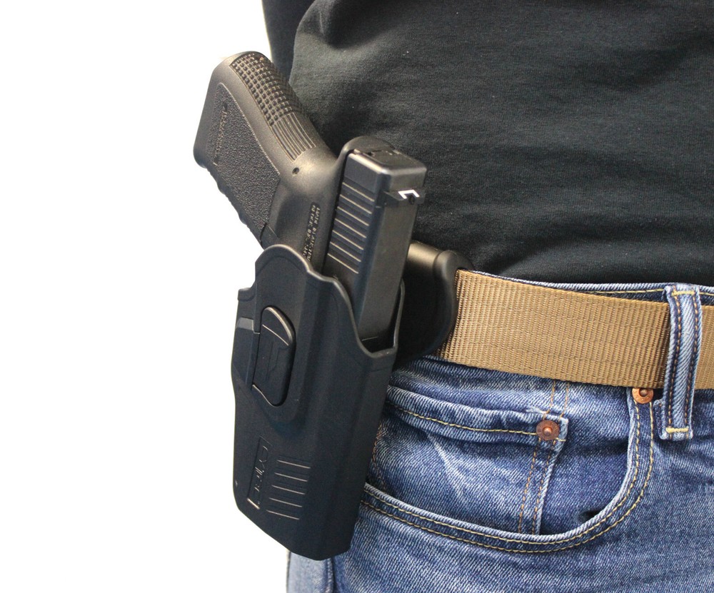 For Glock 26 27 Gen 1,2,3,4,5 Level 2 OWB Paddle Holster w Quick Release Button