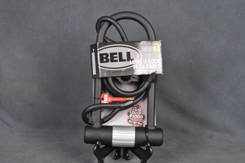 BELL Long U-Lock With Cable Level 5 High Security Lock Key Included D21