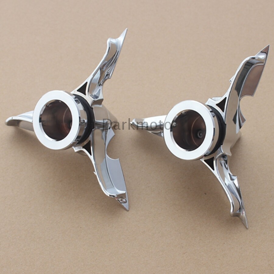 Chrome Spun Blade Spinning Front Axle Cap Nut Cover For Harley Touring Softail