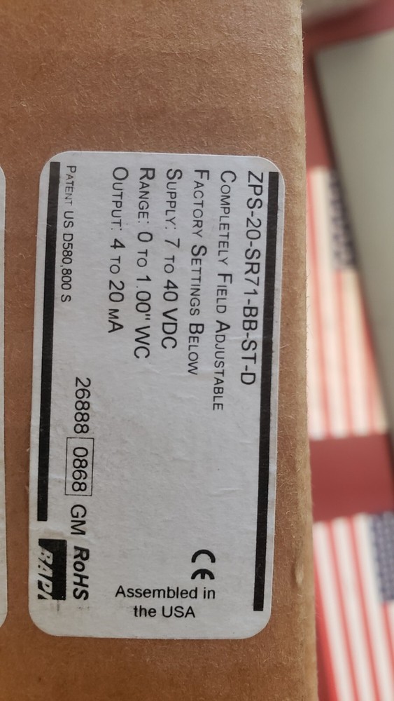 NEW BAPI ZPS-20-SR71-BB-ST-D Hvac Differential Pressure Transmitter  ( S1-C-126)