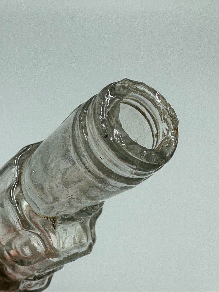 Antique GUN Medium Round Grip Figural Glass CANDY CONTAINER A&E 282