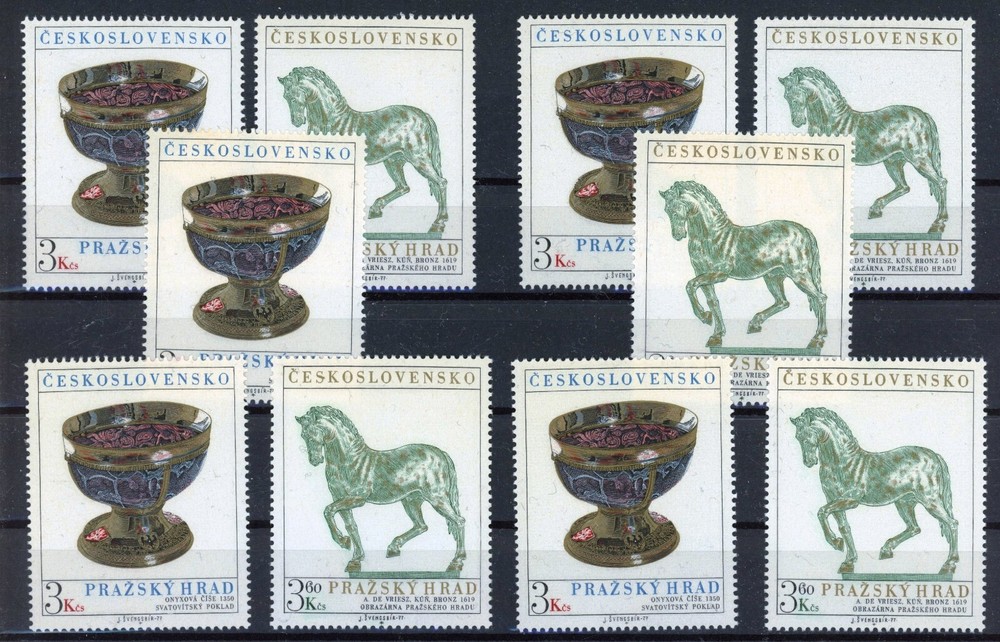 Czechoslovakia 1977 : Art - 5x Good Set Very Fine MNH Stamps - Catalog Val : 15€