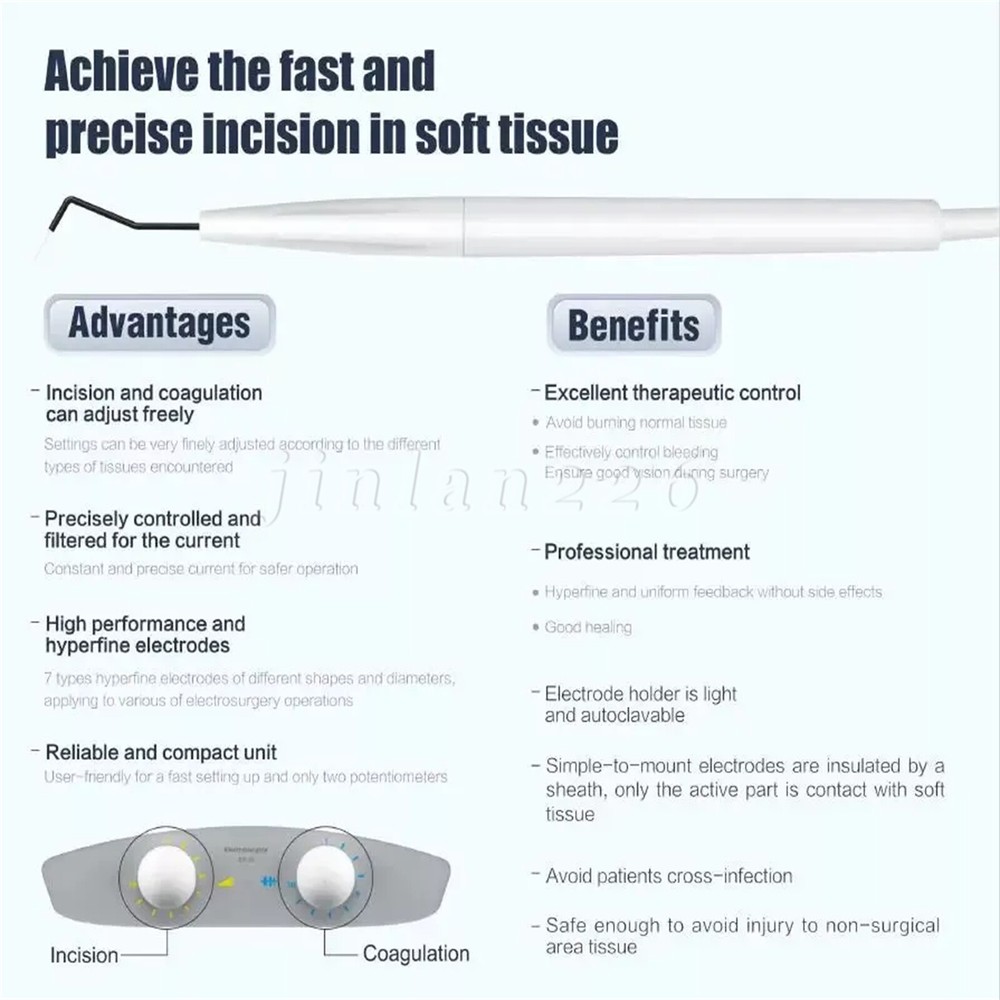 Dental Electro Electrosurgery Unit Machine High Frequency Electric 7pcs Tips