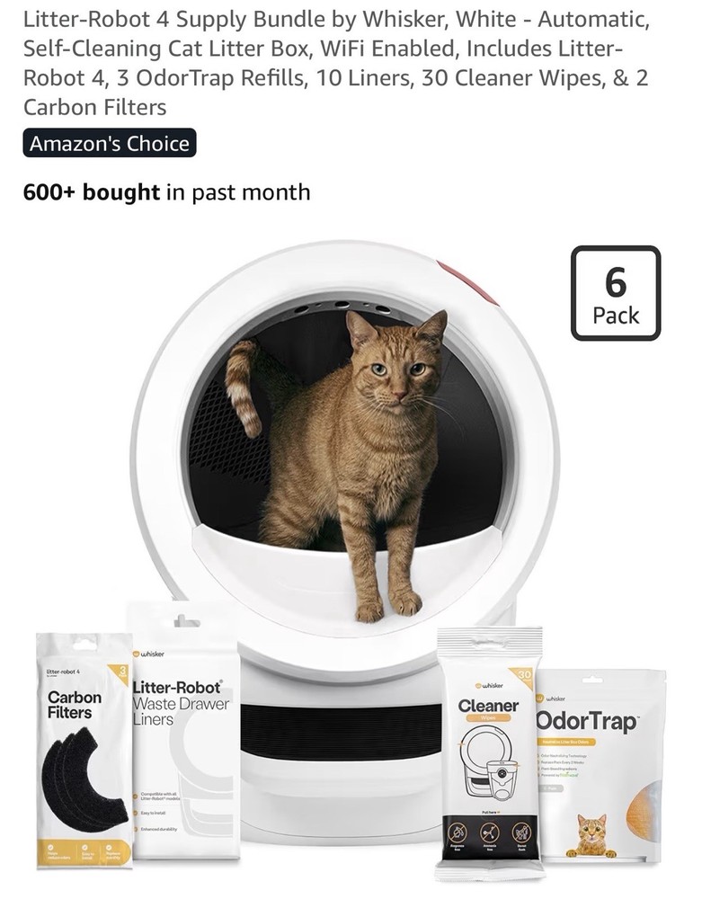 Litter-Robot 4 Automatic Self-Cleaning Cat Litter Box With Step WHITE