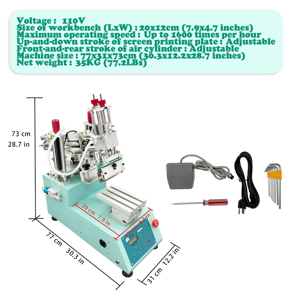 110V Desktop Semi-Automatic Swing Arm/Skew Arm Rocker Screen Printing Machine