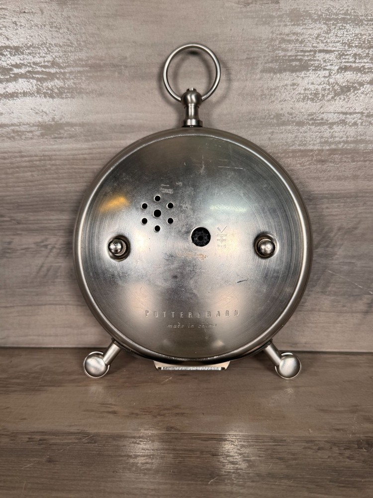 Pottery Barn Medium Pocket Watch Clock w/ Pewter Finish
