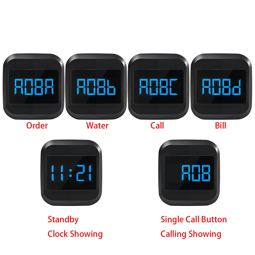 Restaurant Wireless Service Call System 25PCS Button Display Receiver Guest Bell