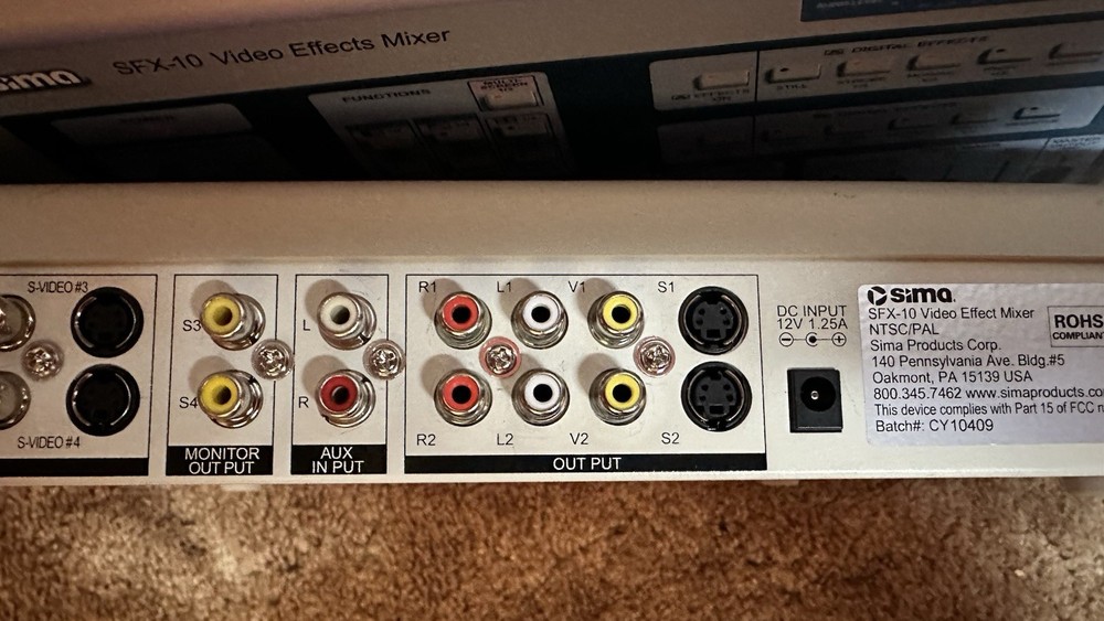 Sima SFX-10 Video Effects Mixer with Original Box, Power Supply