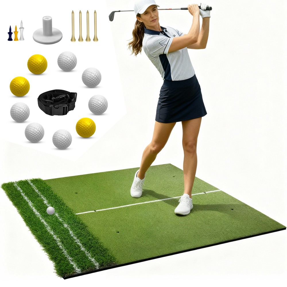 5x4ft Golf Mat: Dual Turf, Alignment Aids, Cushioned Base – Indoor/Outdoor