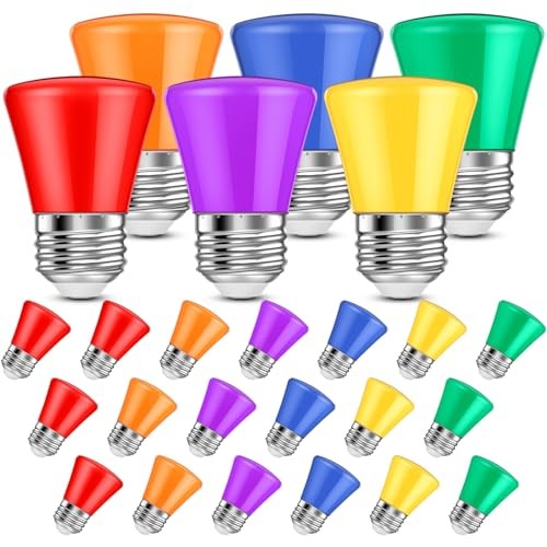 25 Pcs Christmas 2W LED Light Bulbs Replacement for Outdoor String Multi Color