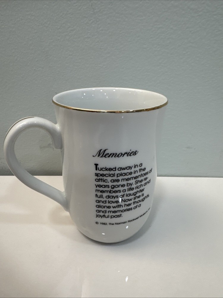 Norman Rockwell Coffee Cups From 1982 4 Different Patterns 5 Piece Set