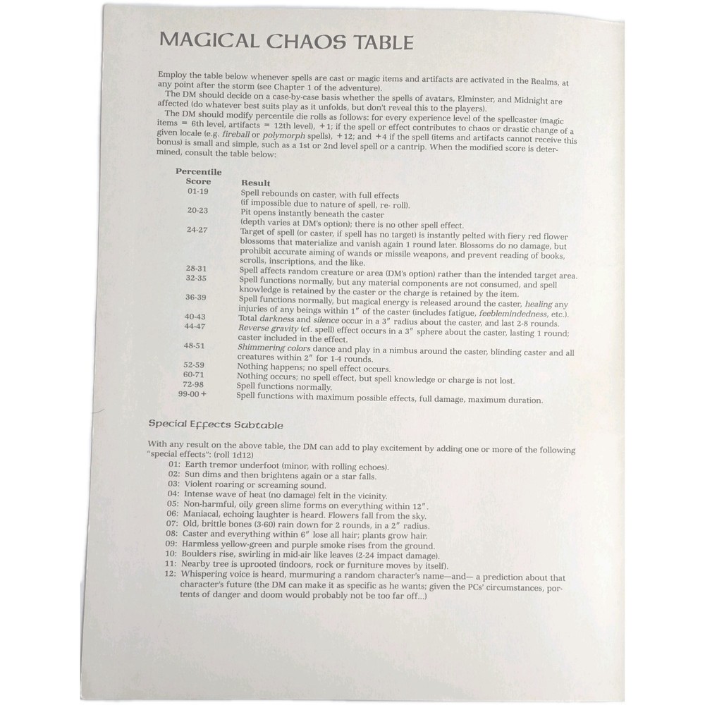 Advanced Dungeons & Dragons Module FRE1 Shadowdale WITH MAP - TSR 9247