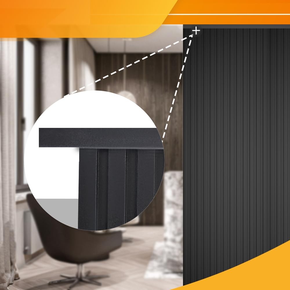 OUZUGIE 8-Pack 57" WPC Slat Wall Panel Trim Corner Guard Black