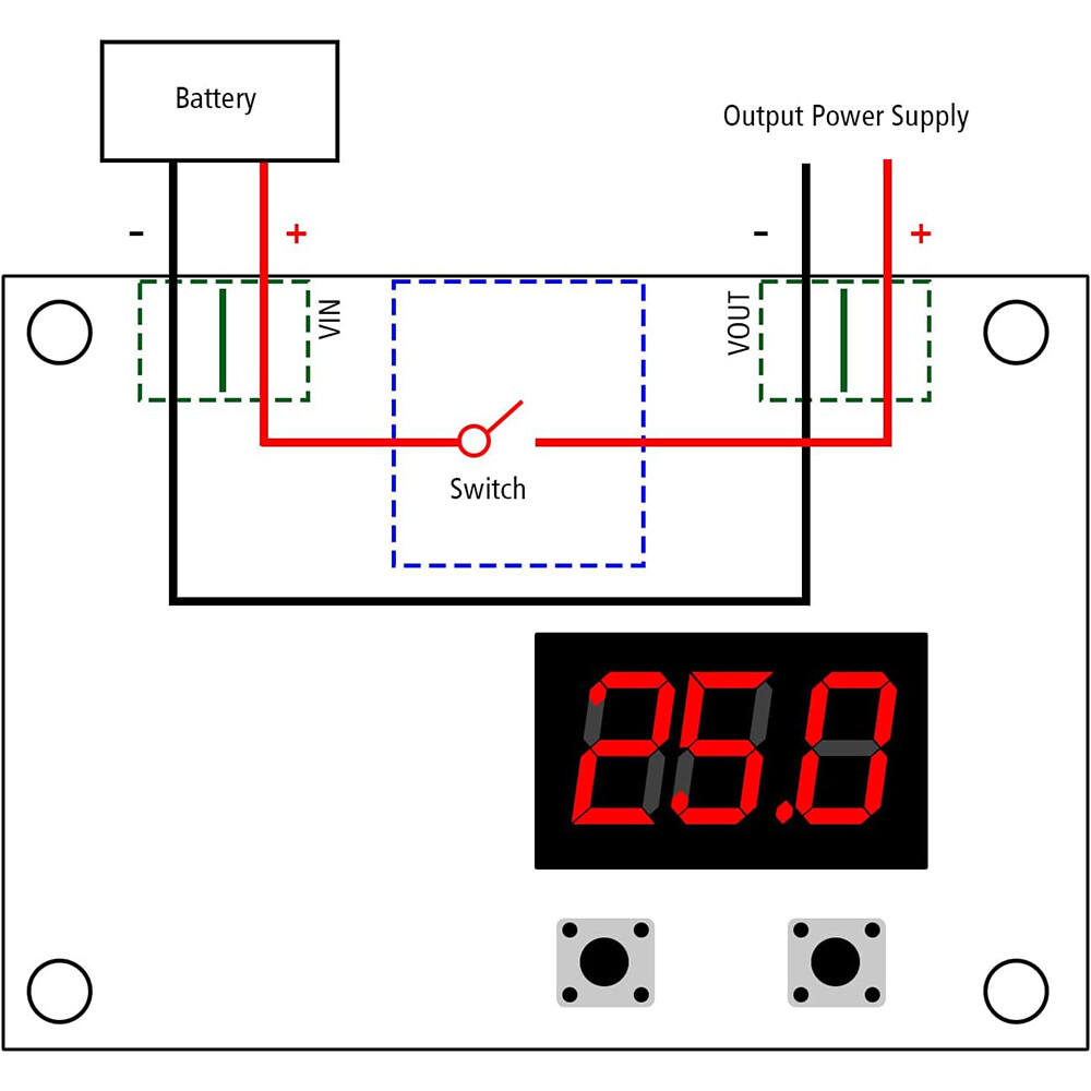 2PCS Digital Low Voltage Protector Disconnect Switch Over-Discharge Protection