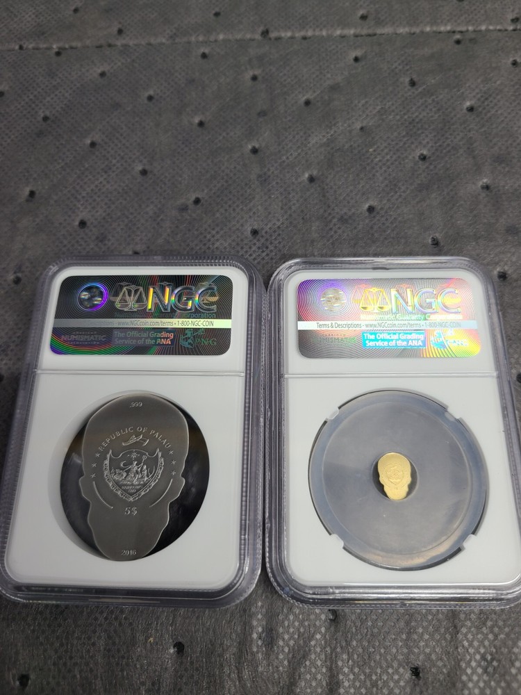 2016 PALAU SILVER, GOLD SKULL
