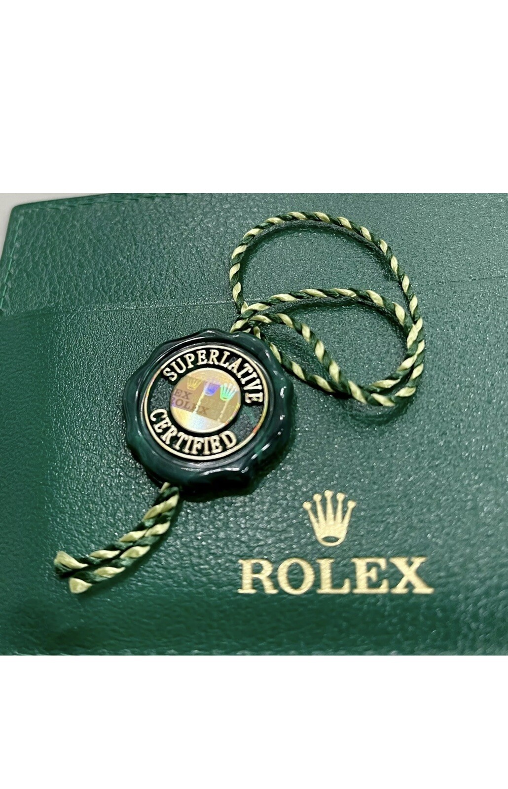 Authentic Rolex Datejust Booklet English + Rolex Green Tag + Card Holder NEW
